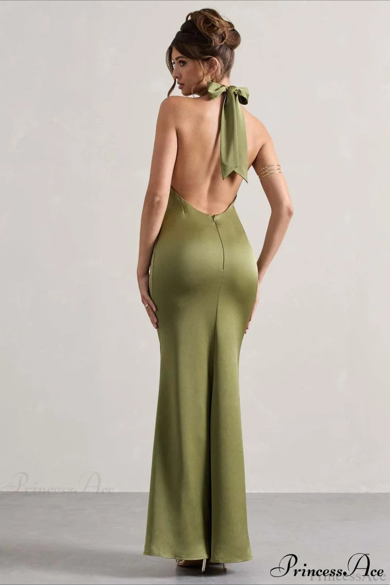 Halter Neck Sheath Formal Party Dress