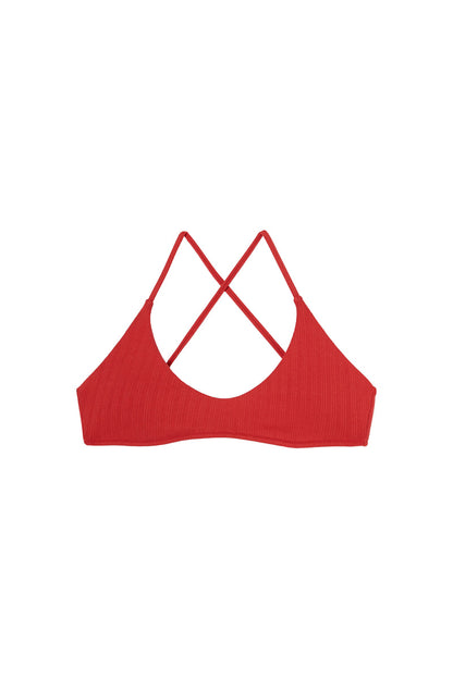DREW red bralette bikini top, flat packshot by Rouje x Etam