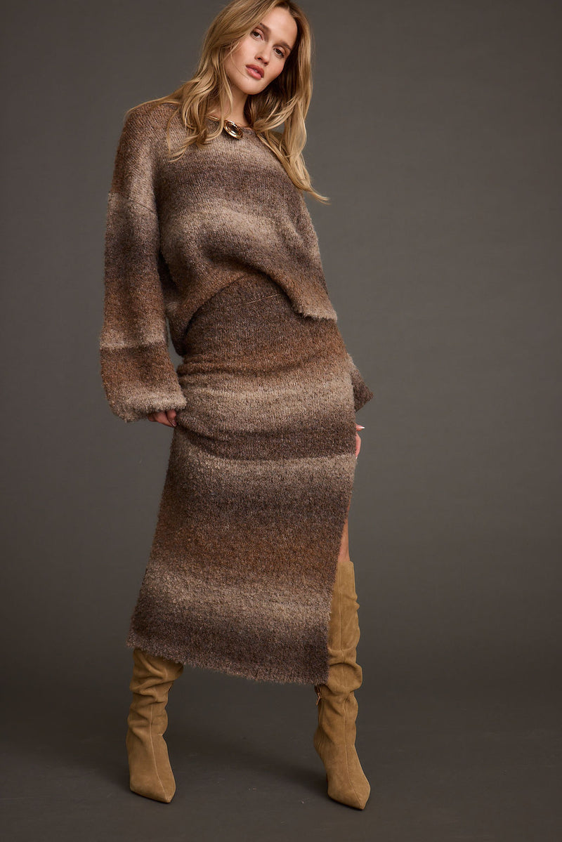 Helena Ombre Balloon Sleeve Sweater