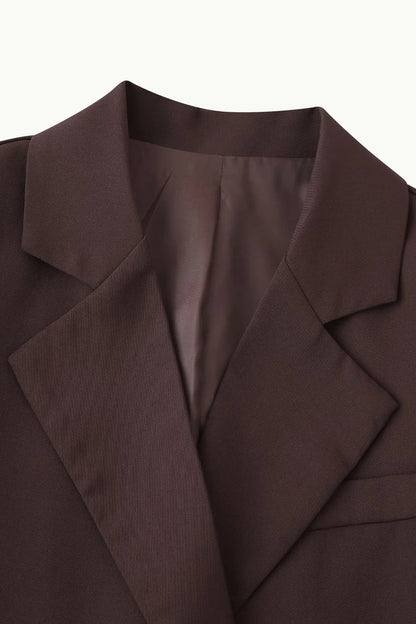 High-Waisted Button Blazer