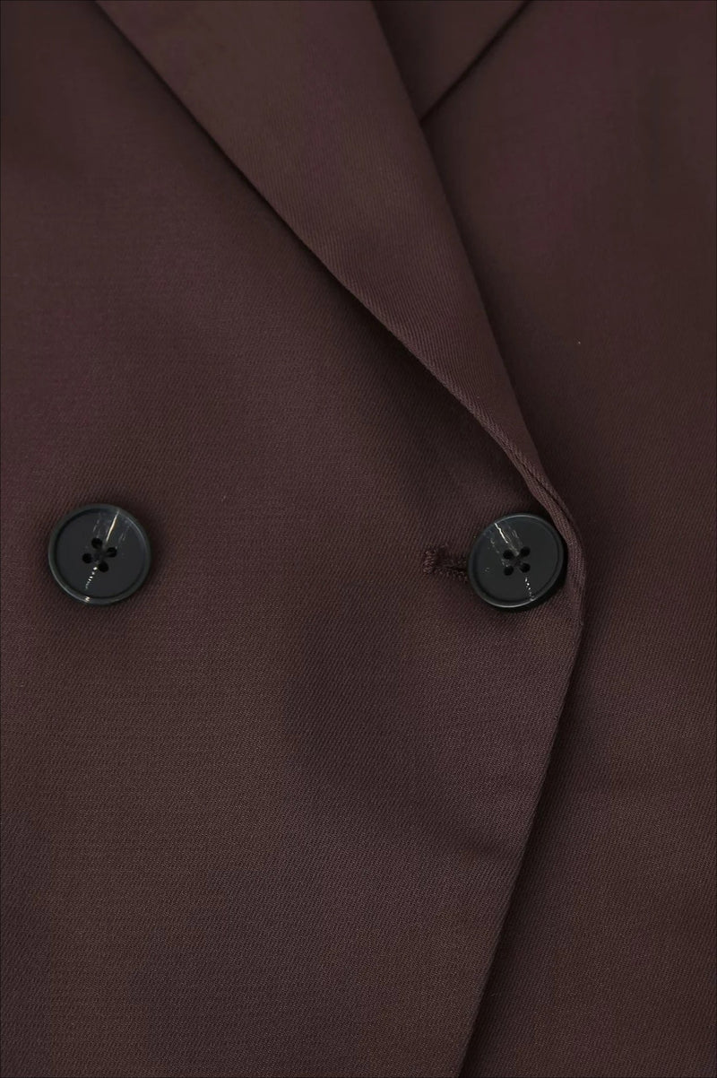 High-Waisted Button Blazer