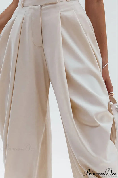 High-Waisted Loose Drapey Ruched Pants