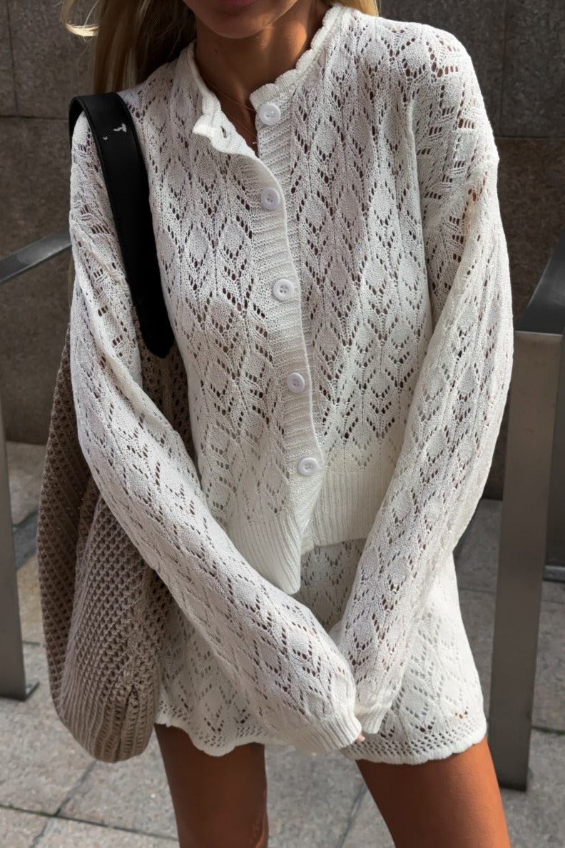 Hollow Knit Crochet Loose Two Piece Set