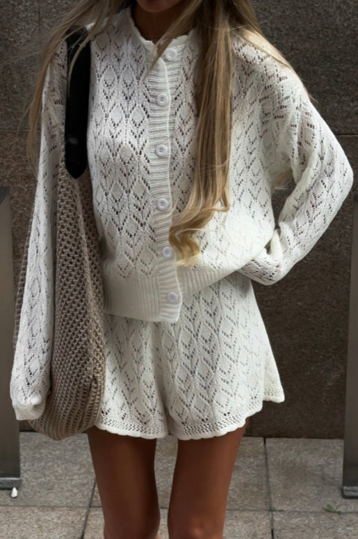 Hollow Knit Crochet Loose Two Piece Set