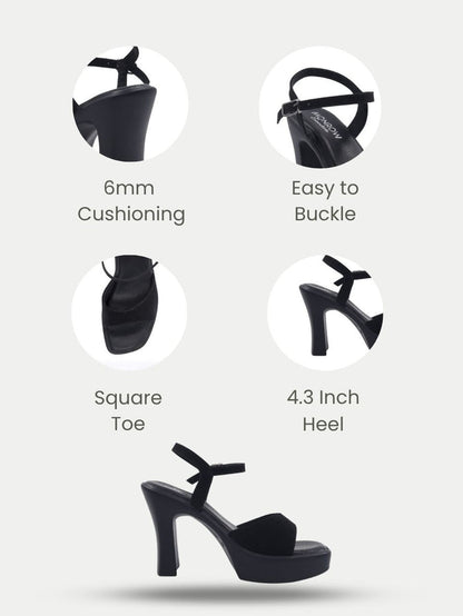 Isla Black Block Heels