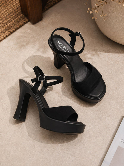 Isla Black Block Heels