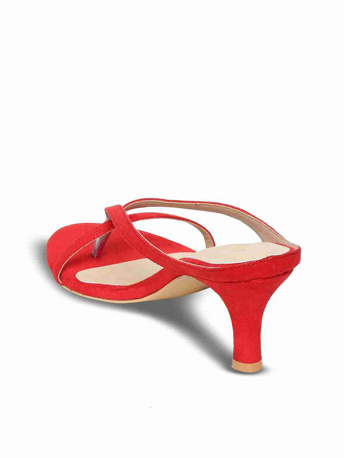 Ivory Red Kitten Heel