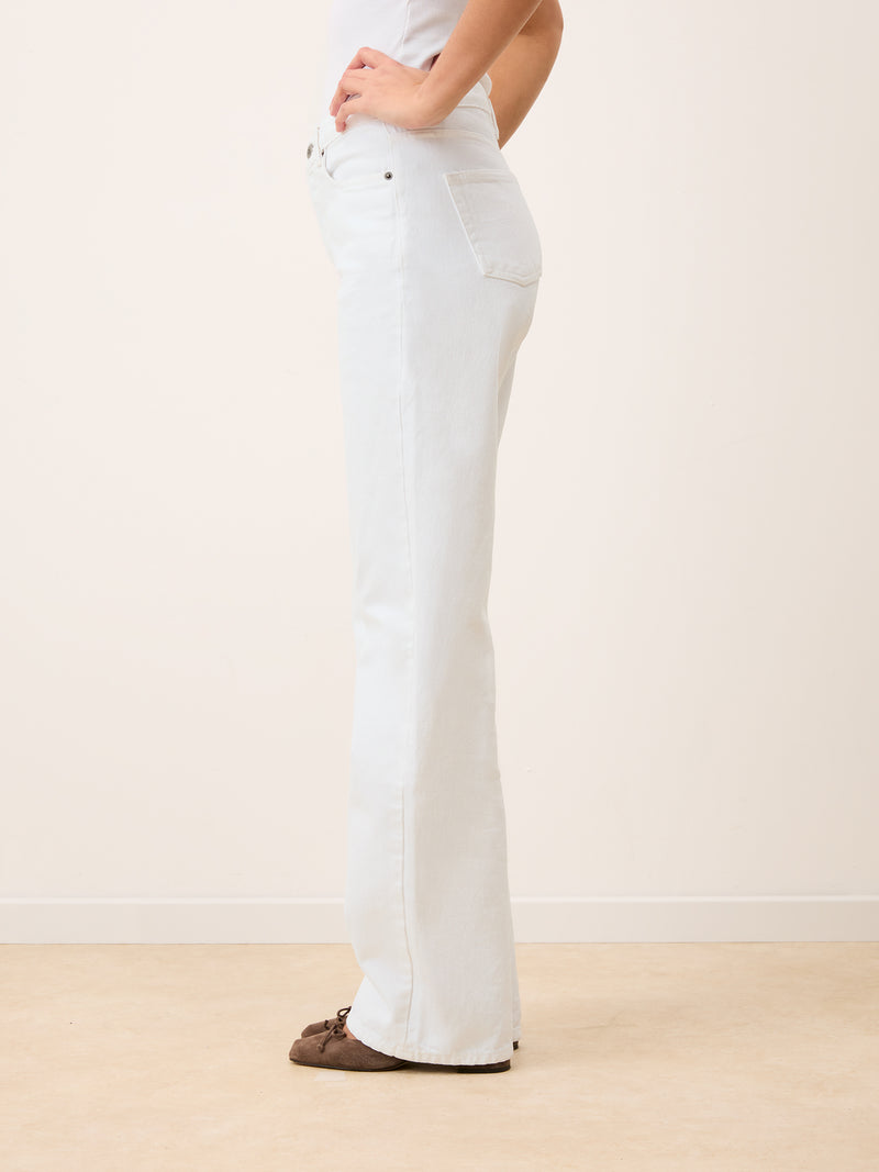 ANVERS white wide-leg denim jeans, back view by Rouje