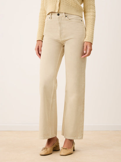 CONCORDE ecru high-rise bootcut jeans, front view by Rouje