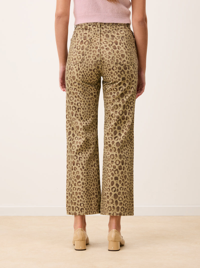 CONCORDE Savannah leopard print flared jeans, back view by Rouje