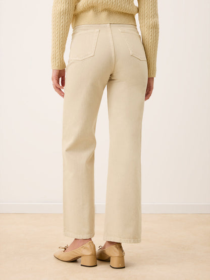 CONCORDE ecru high-rise bootcut jeans, back view by Rouje