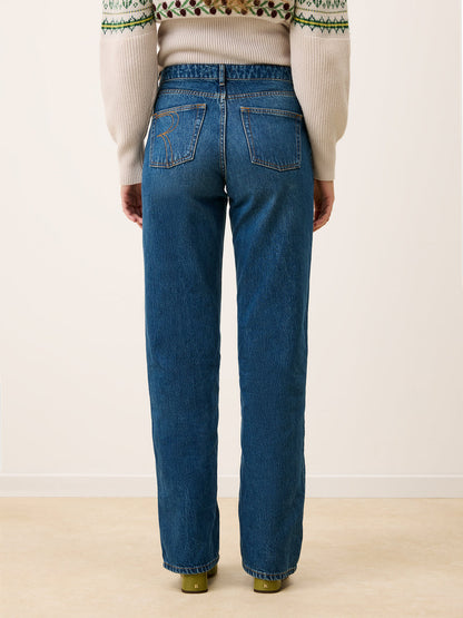 ANVERS indigo wide-leg jeans, back view by Rouje