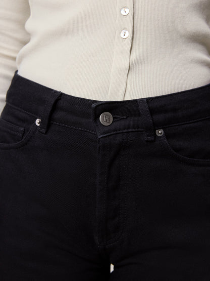 ANVERS rinse black wide-leg denim jeans, lifestyle setting by Rouje