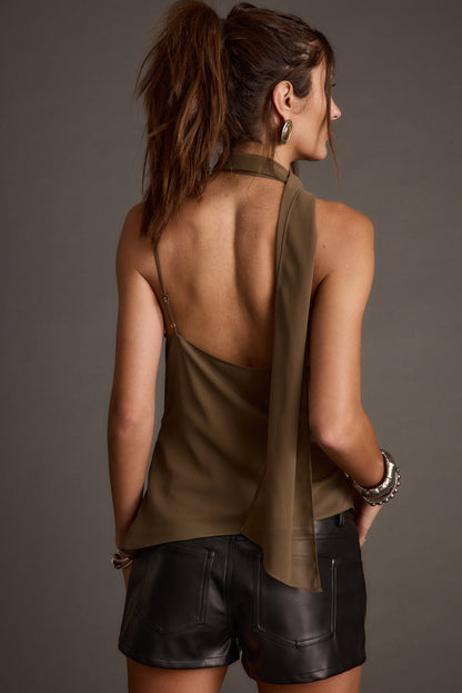 Full-length view of the top showing the drape and movement.