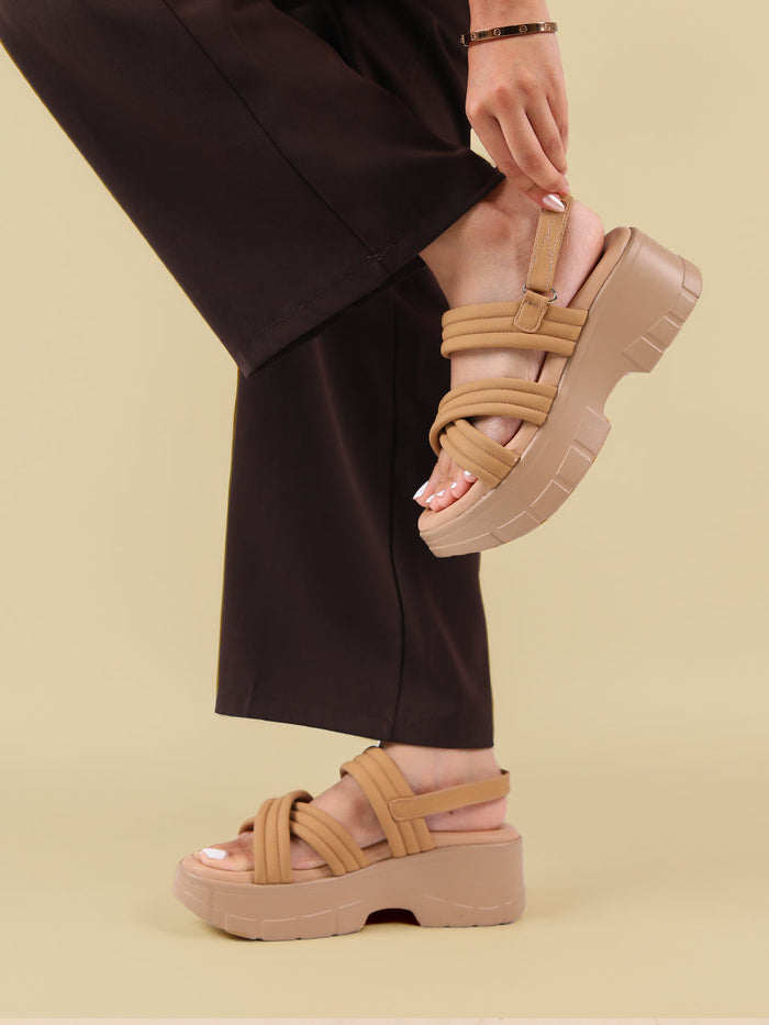 Jolie Beige Flatform Heels