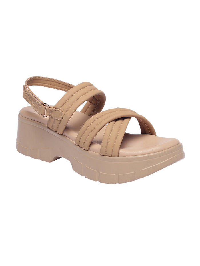 Jolie Beige Flatform Heels