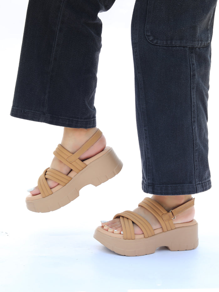 Jolie Beige Flatform Heels
