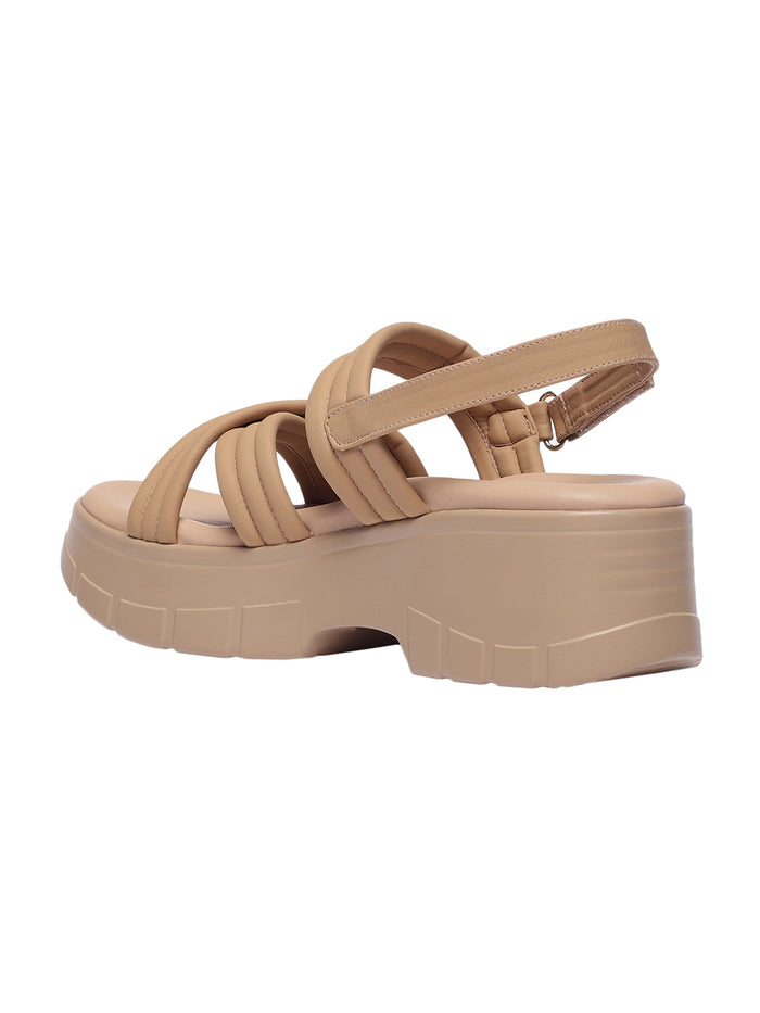 Jolie Beige Flatform Heels