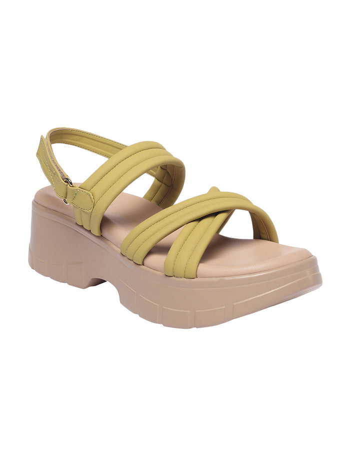 Jolie Yellow Flatform Heels