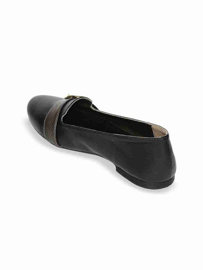 Joslyn Black Textured Ballerinas