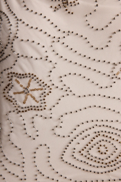 Additional view of the Julia White Beaded Maxi Skirt from a different perspective.