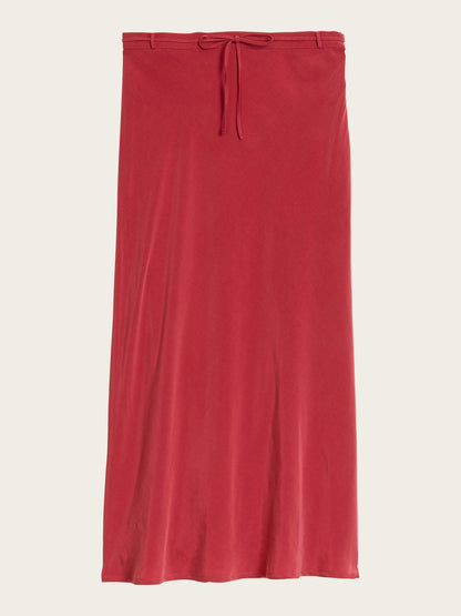 CARINA Carmen red flowing midi skirt, flat packshot by Rouje
