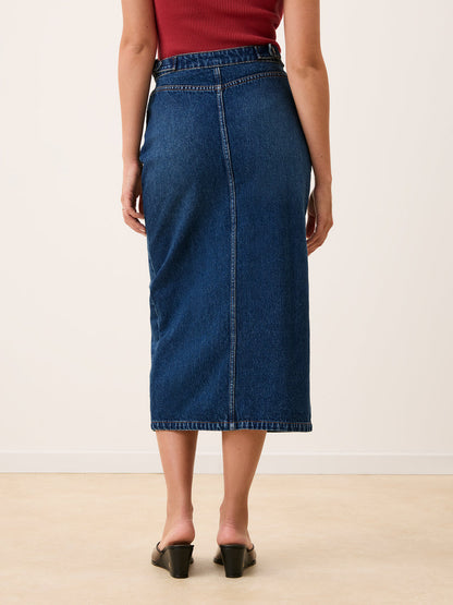 JORDIE indigo denim long skirt, side view by Rouje