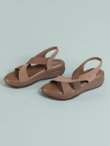 Juvia Beige Wedge Heels