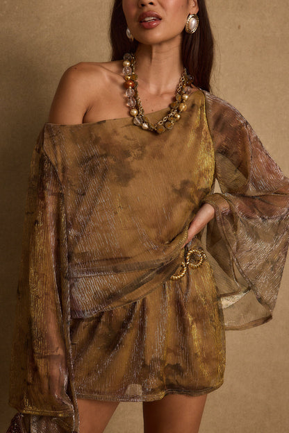 Detail shot of the Kahlo Floral Micro Mini Dress highlighting the design elements.