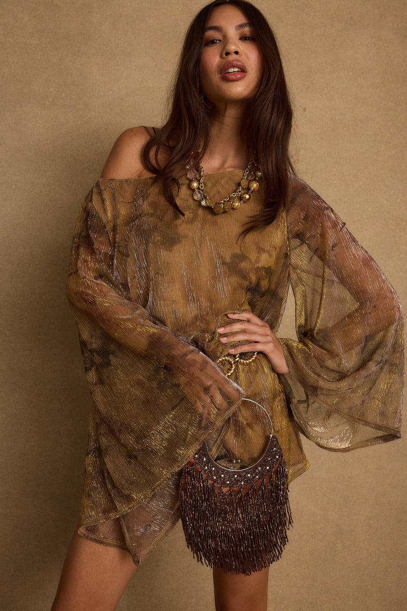 Additional view of the Kahlo Floral Micro Mini Dress from a different perspective.