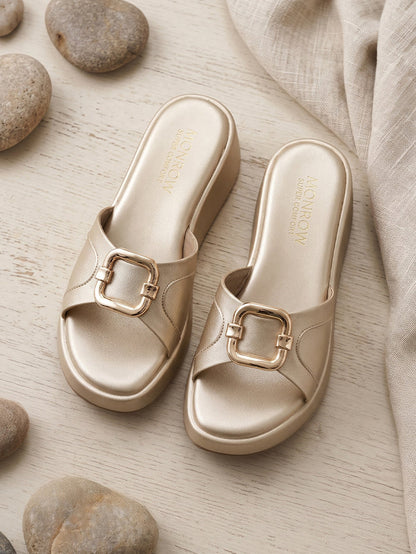 Kaya Gold Wedge Heels