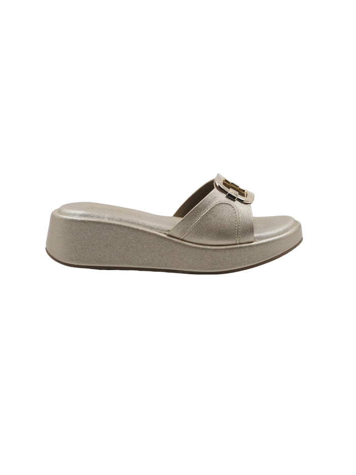 Kaya Gold Wedge Heels