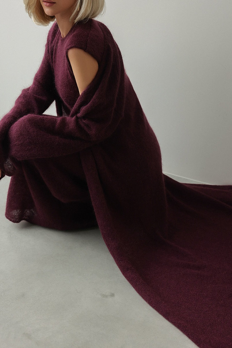 Knit Cardigan Sleeveless Dress Two Piece Set