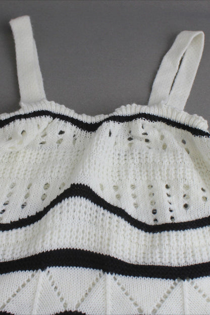 Knit Spaghetti Strap Split Sweater Dress