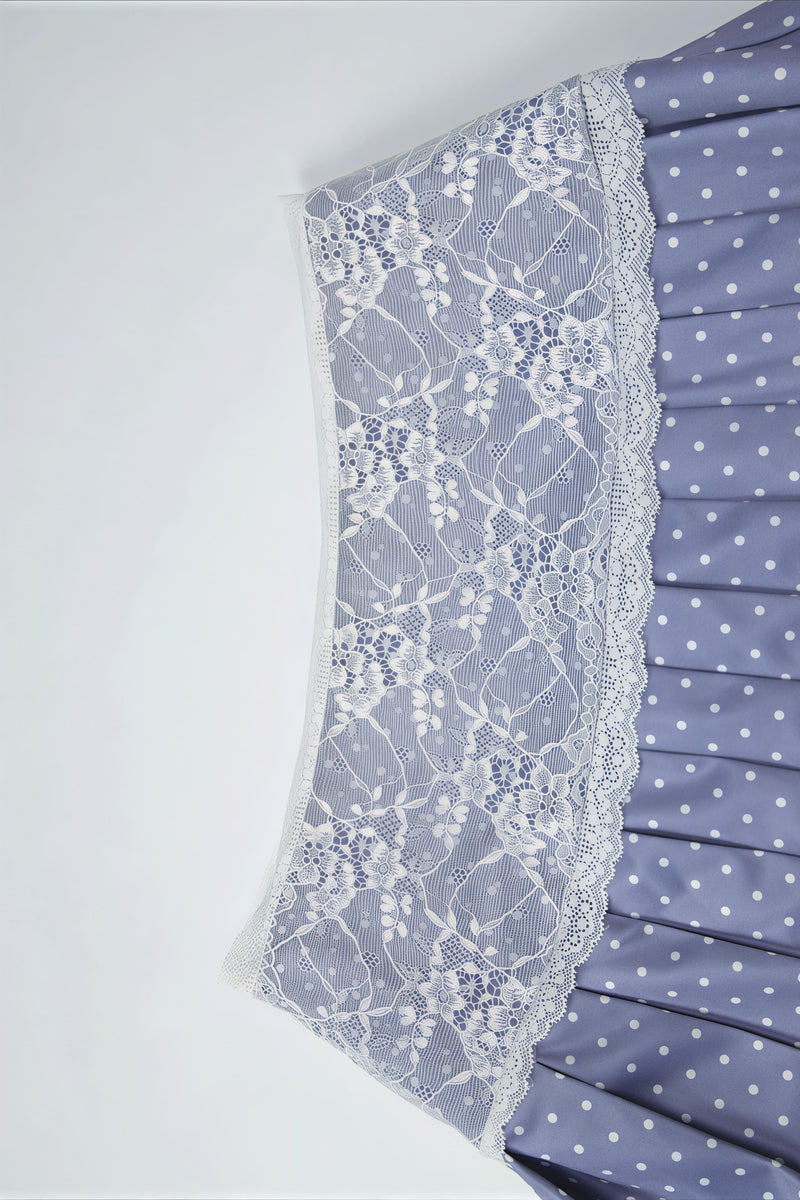 Lace Polka Dot Print Crop Tank Mini Skirt Set