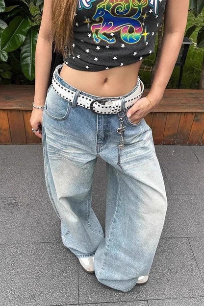 Light Vintage Chic Stitched Pocket Jeans