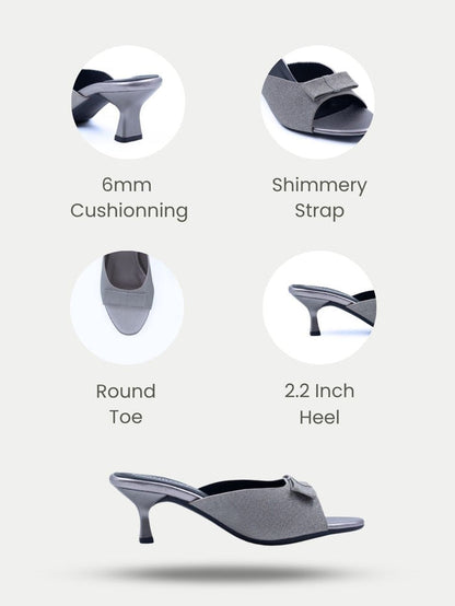 Liva Gunmetal Kitten Heels