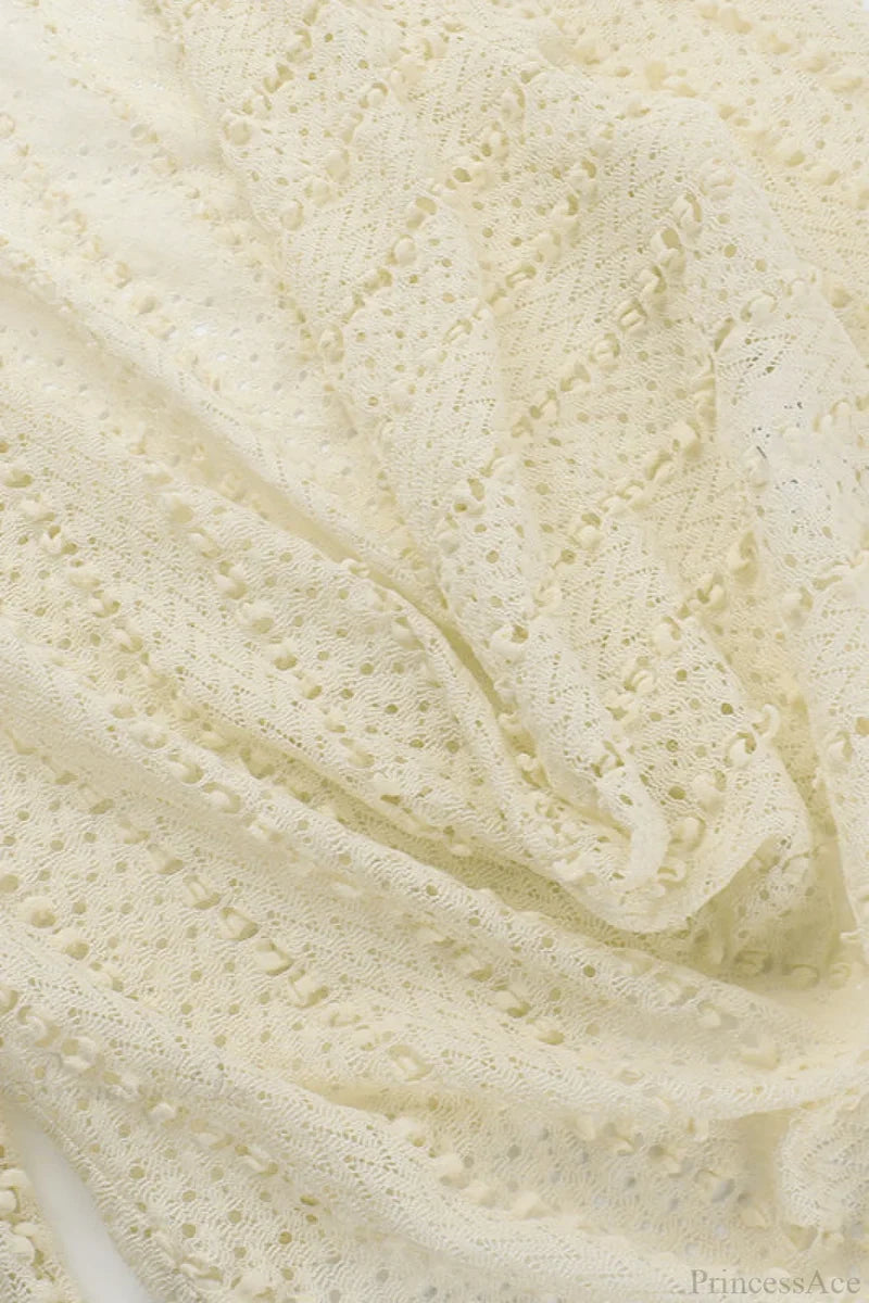Loose Knit Solid Deep V Long Sleeve Blouse