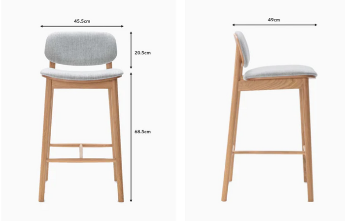 Luke Ash Wood Bar Stool
