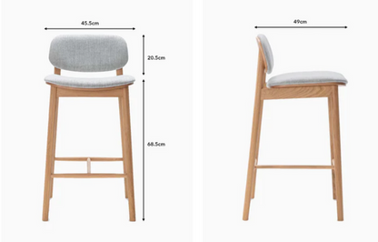 Luke Ash Wood Bar Stool