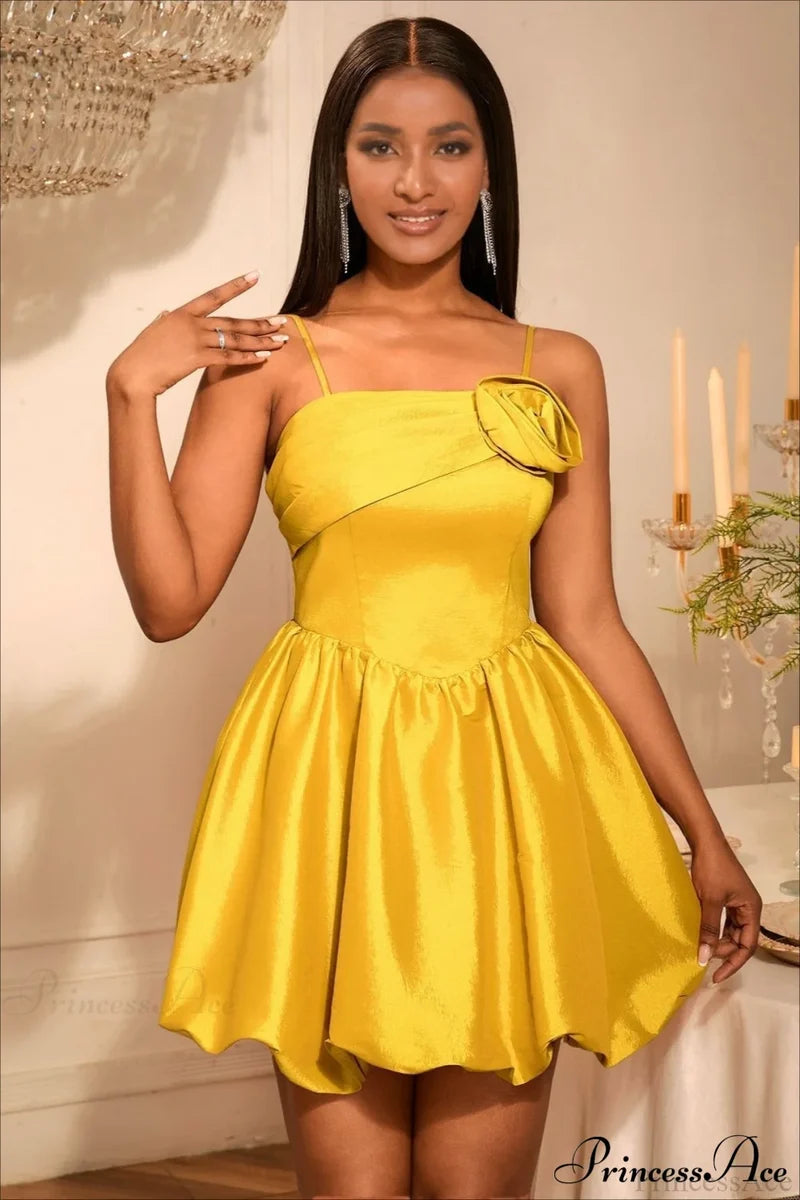 Luxury Gold Appliqué Spaghetti Strap Party Dress Gold / S