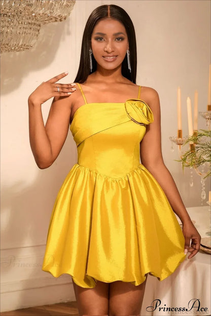 Luxury Gold Appliqué Spaghetti Strap Party Dress Gold / S
