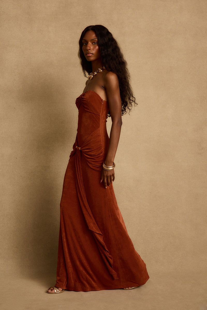 Madonna Rust Maxi Dress