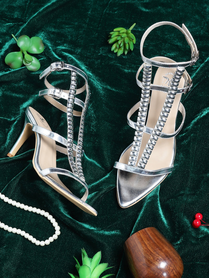 Maeve Silver Kitten Heels