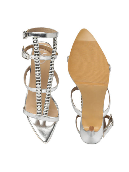 Maeve Silver Kitten Heels