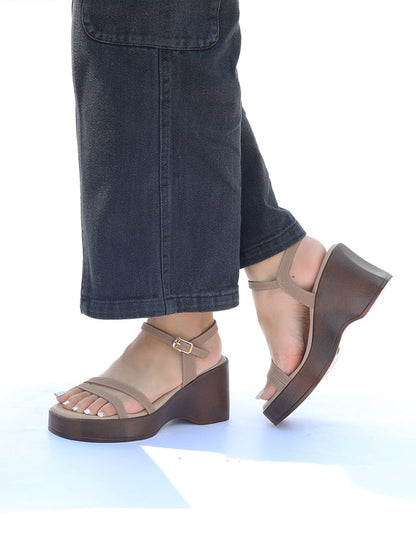 Marley Beige Wedge Heels