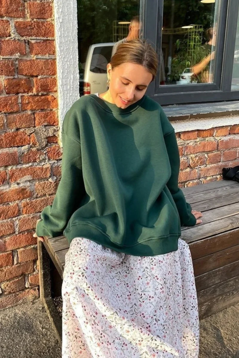 Minimalist Solid Crew Neck Oversize Sweatshirts