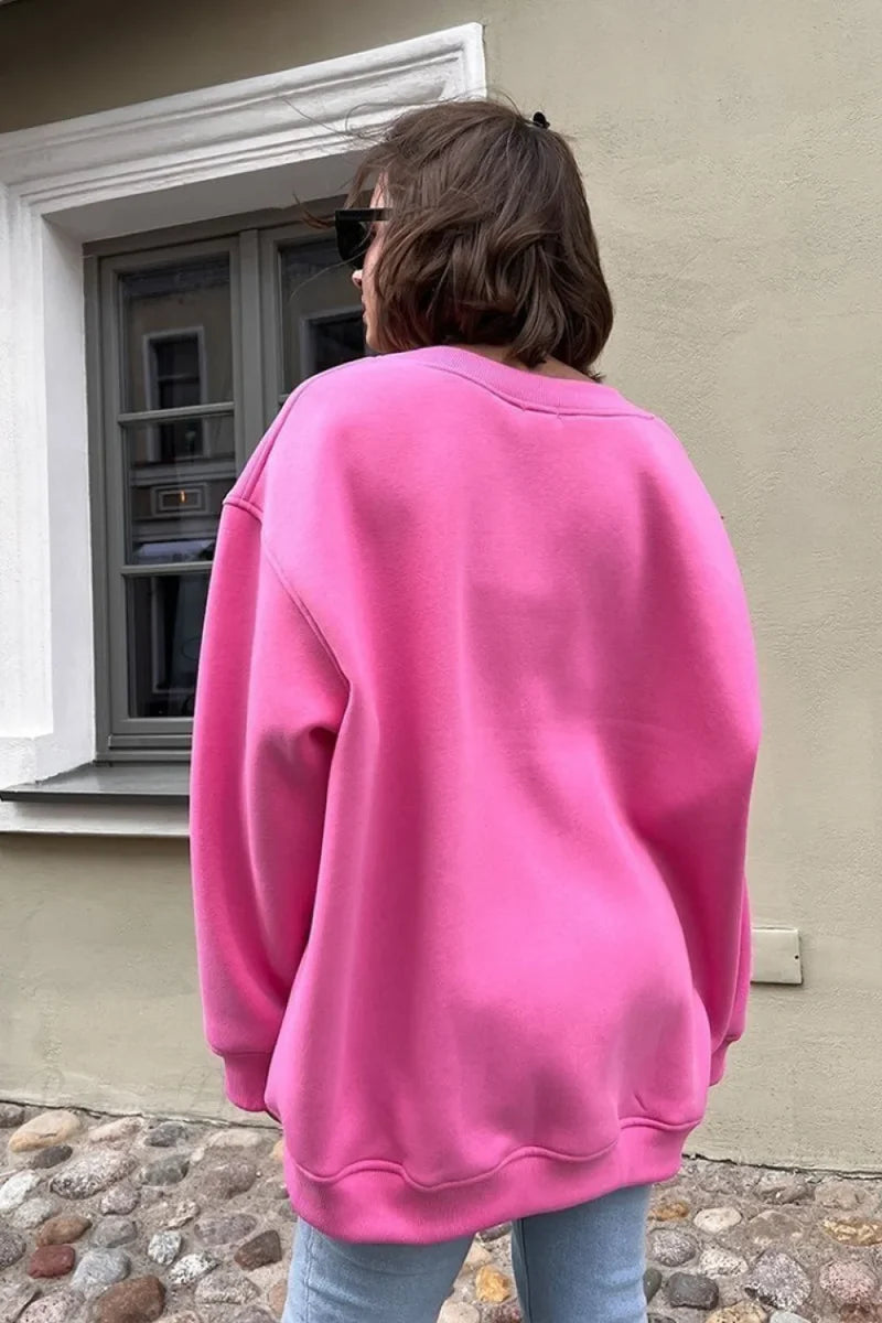 Minimalist Solid Crew Neck Oversize Sweatshirts