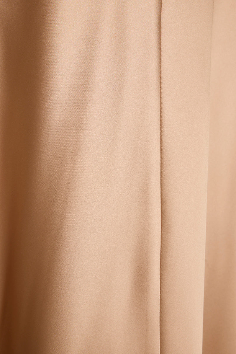 Mirabella Champagne Satin Maxi Dress