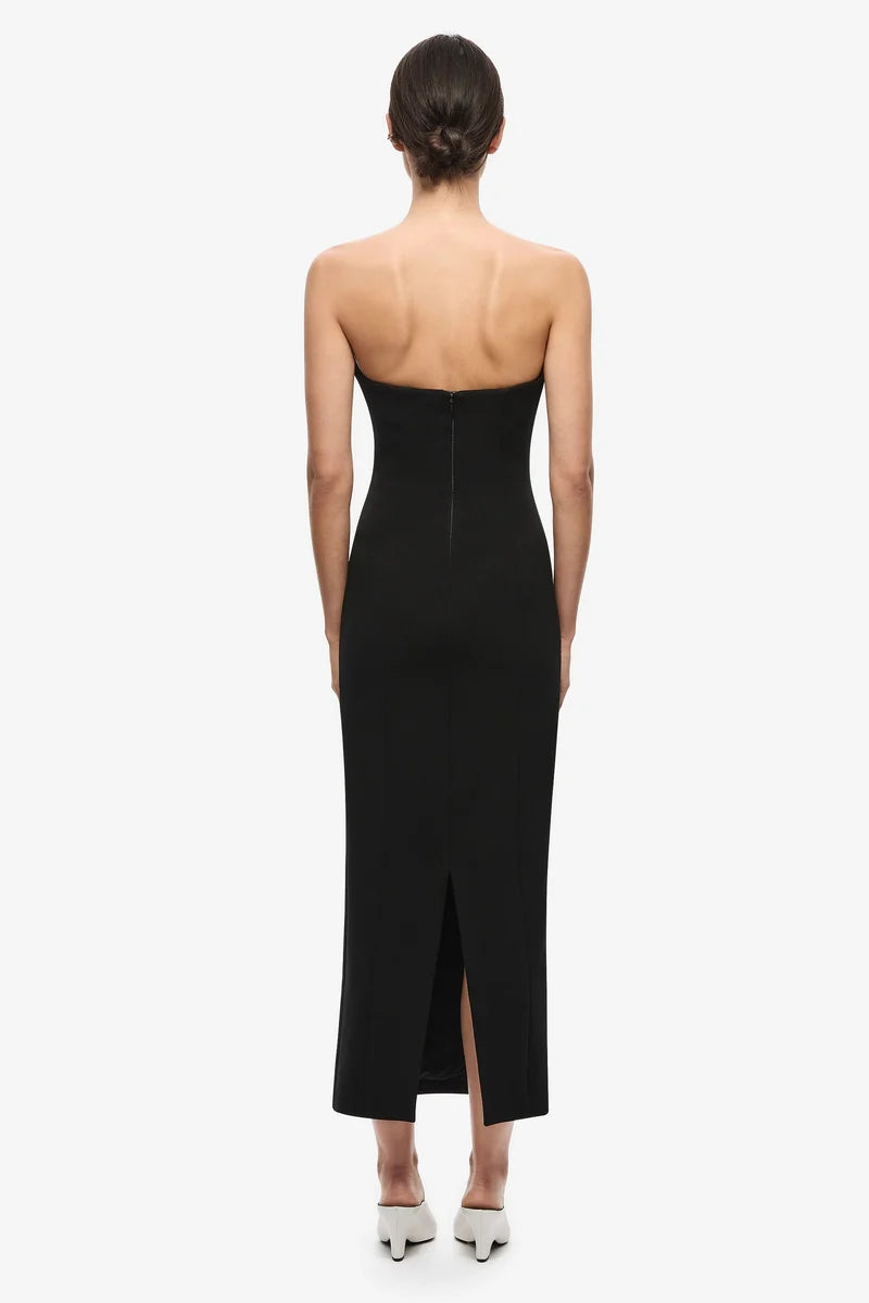 Misha Avatus Crepe Midi Dress - Black